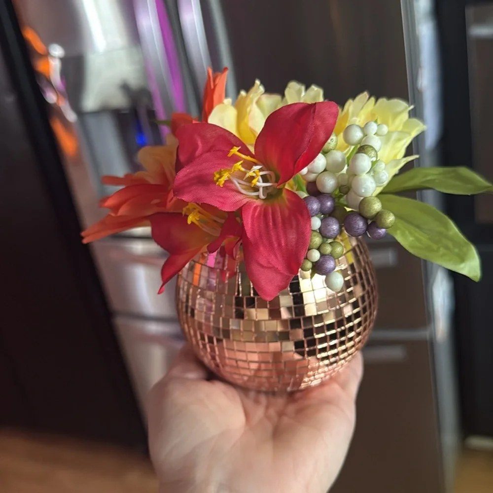 4- Rose Gold 🪩 Disco Ball Decor